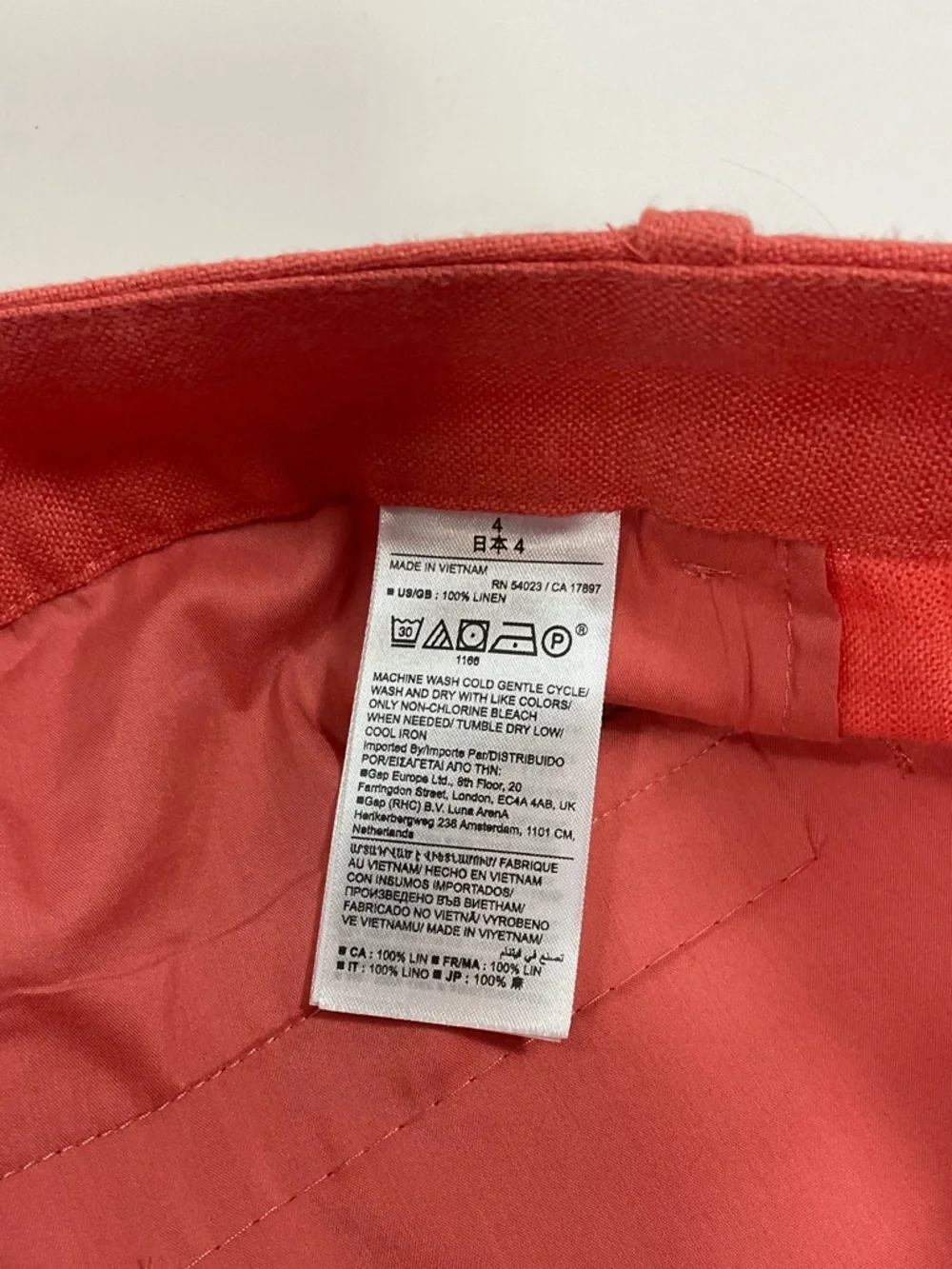 Banana Republic LINA STRAIGHT LINEN PANTS -Coral